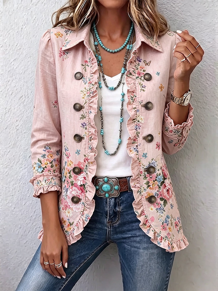 Raquel | Chaqueta Vaquera Estampado Animal Mujer Manga Larga Bolsillos