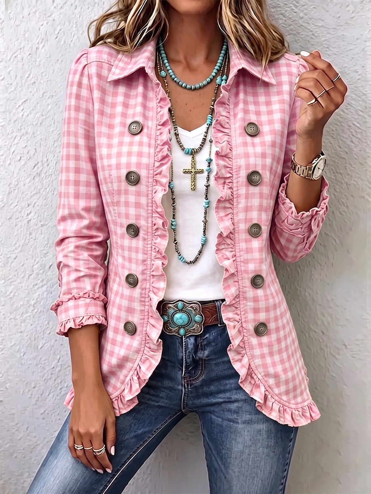Raquel | Chaqueta Vaquera Estampado Animal Mujer Manga Larga Bolsillos
