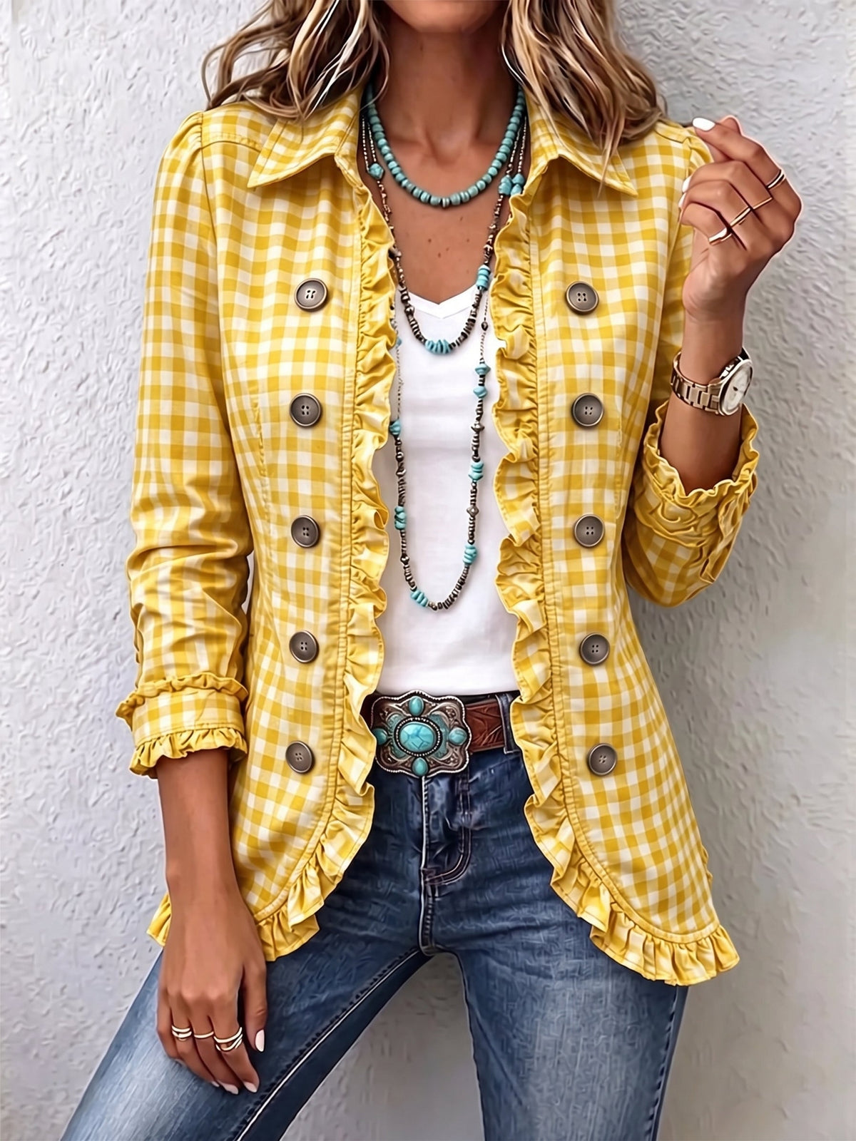 Raquel | Chaqueta Vaquera Estampado Animal Mujer Manga Larga Bolsillos
