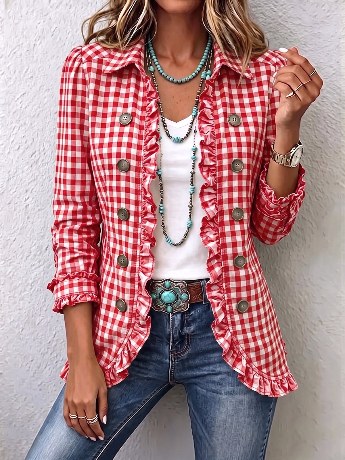 Raquel | Chaqueta Vaquera Estampado Animal Mujer Manga Larga Bolsillos