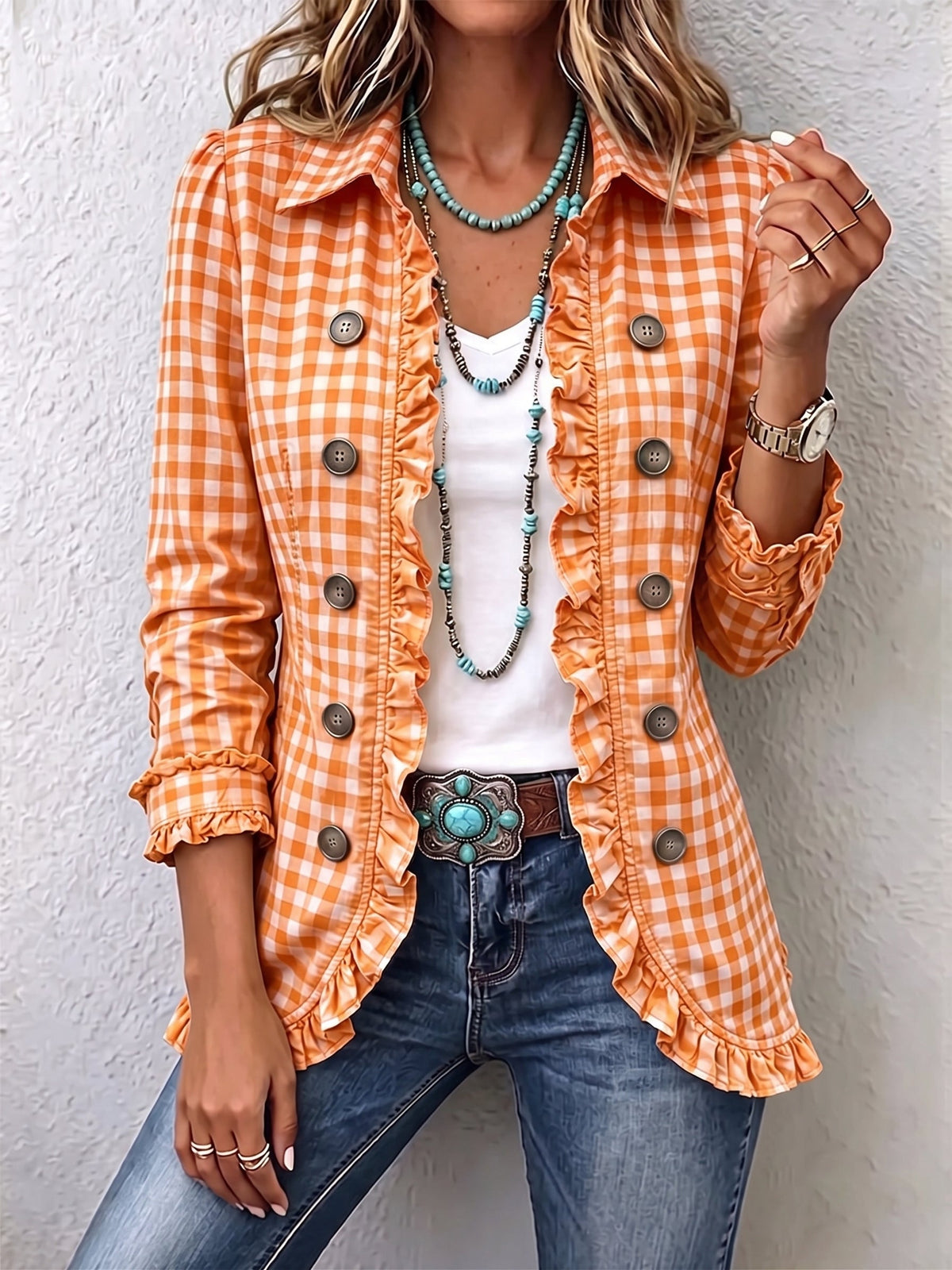 Raquel | Chaqueta Vaquera Estampado Animal Mujer Manga Larga Bolsillos