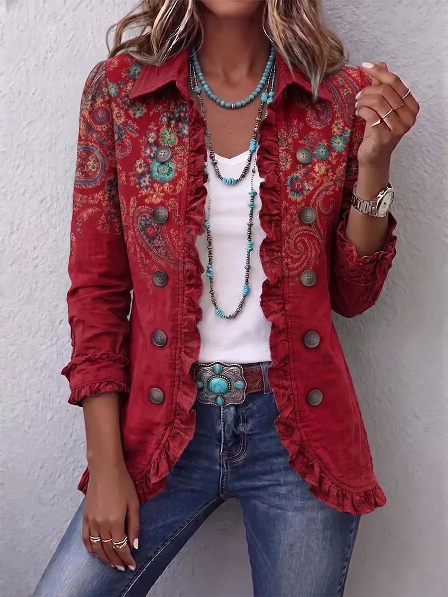 Raquel | Chaqueta Vaquera Estampado Animal Mujer Manga Larga Bolsillos
