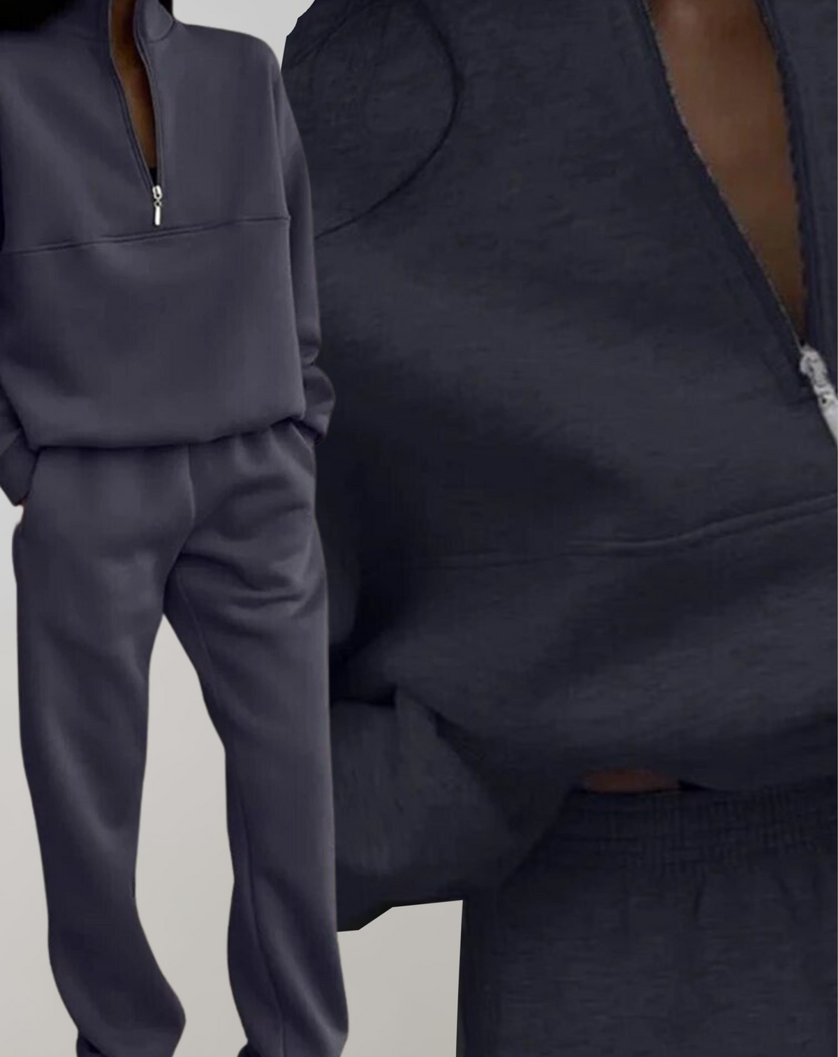 Rebeca | Conjunto de Forro Polar Mujer Quarter Zip Jogger
