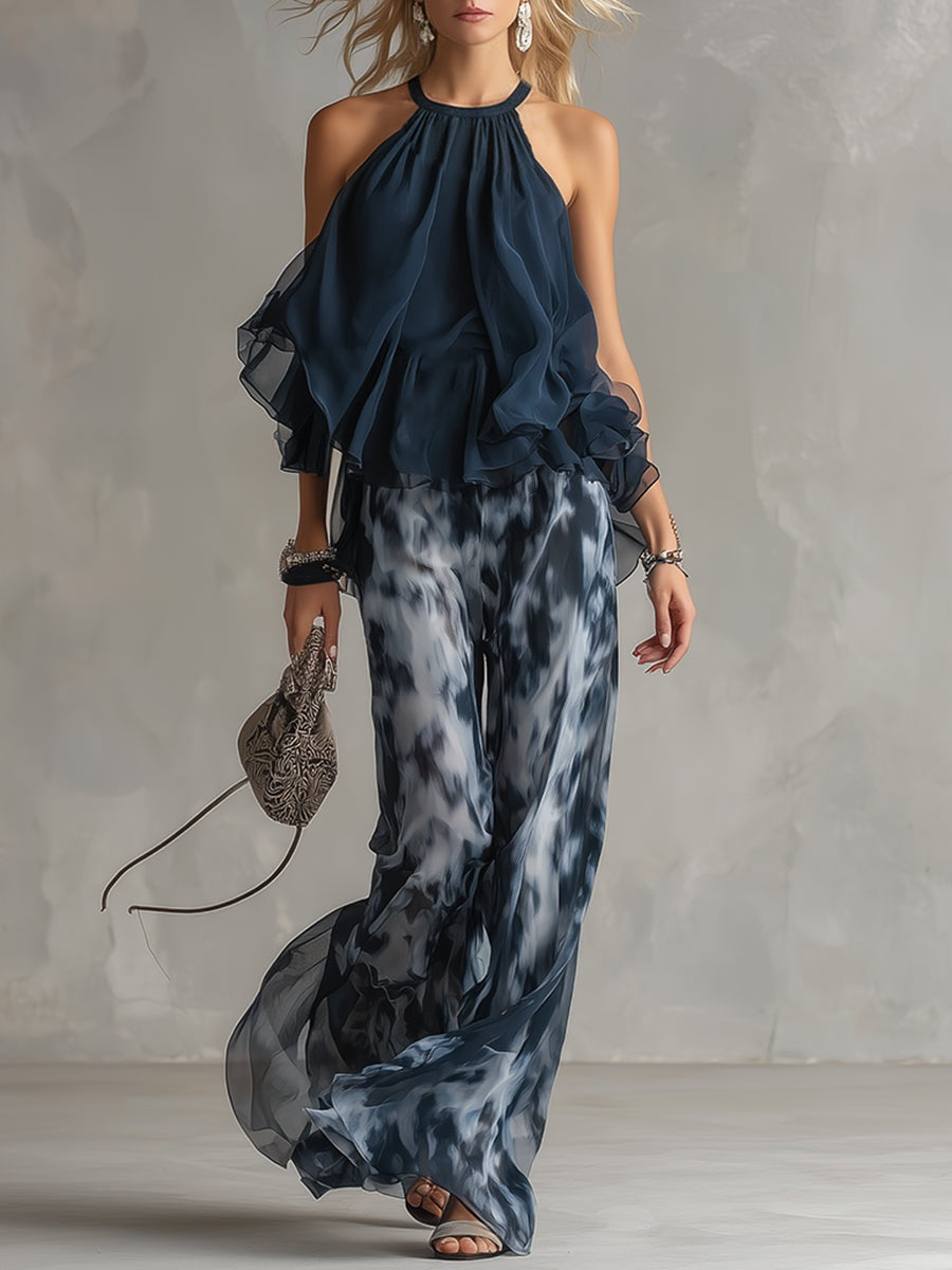 Remedios | Conjunto Elegante de Dos Piezas Mujer Estampado