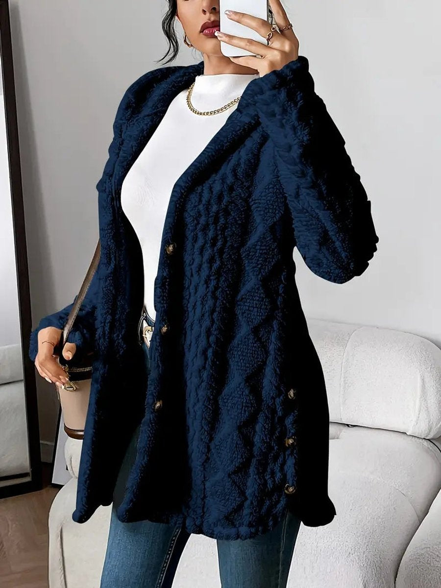 Remedios | Forro Polar con Capucha Mujer Oversize Botones