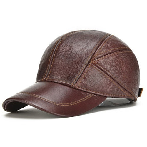 Roberto | Gorra de Cuero Genuino Hombre Orejeras Plegables