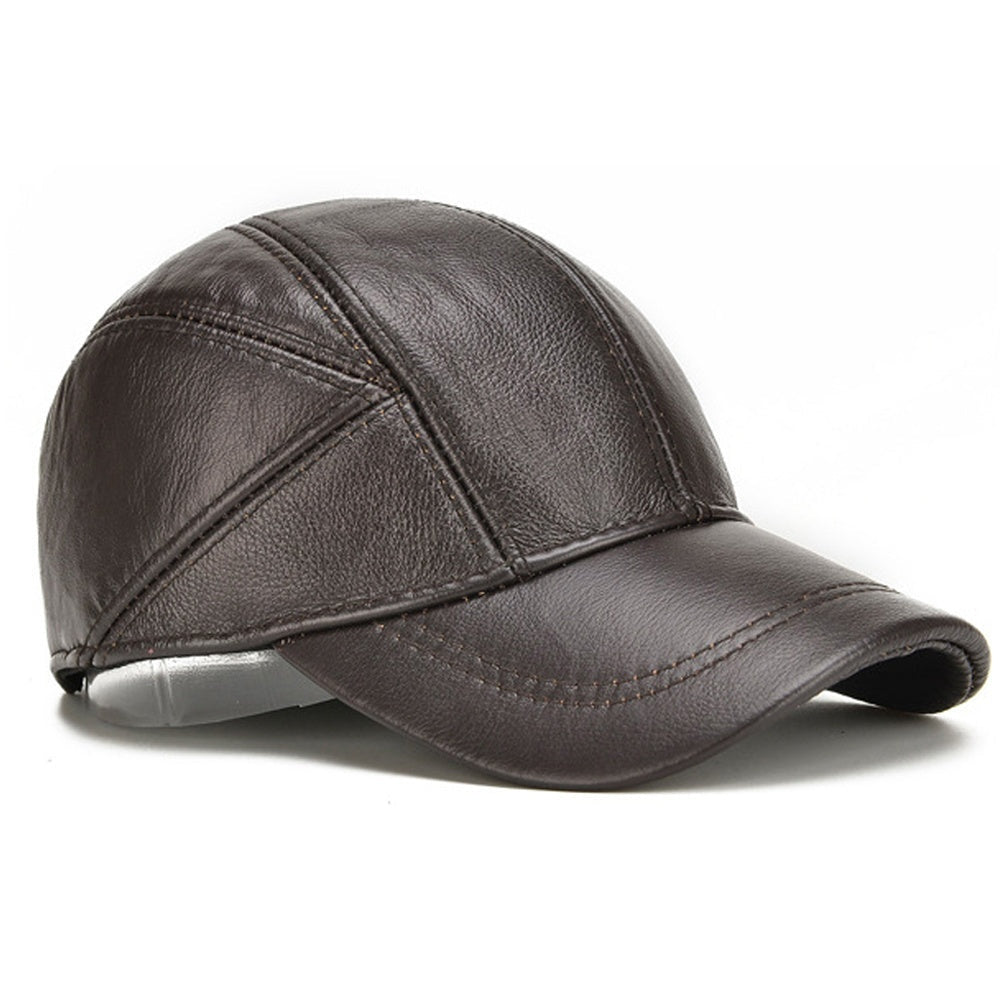 Roberto | Gorra de Cuero Genuino Hombre Orejeras Plegables