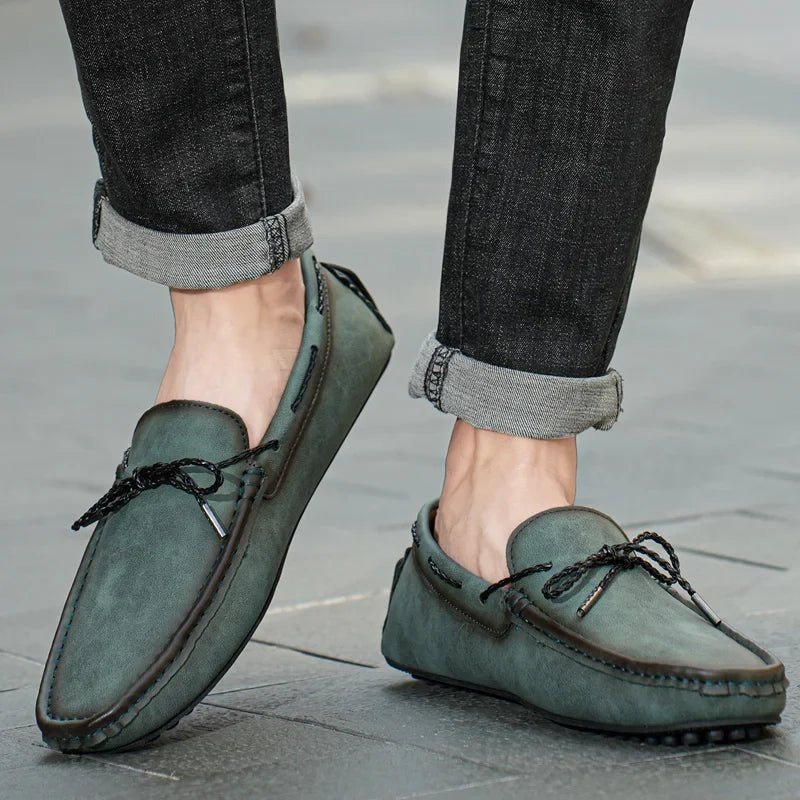 Roberto | Mocasines de Cuero Casual Hombre Suela de Goma