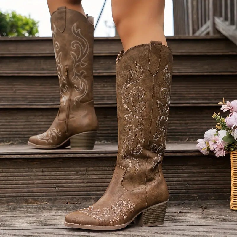 Rocío | Botines Cowboy Mujer Bordados Caña Alta