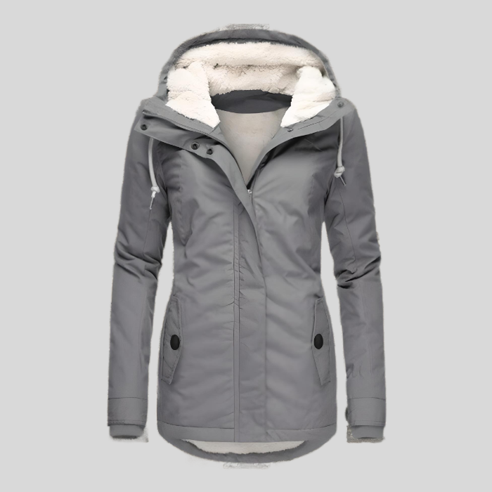 Rocío | Parka Impermeable Mujer con Capucha Forro Borreguito