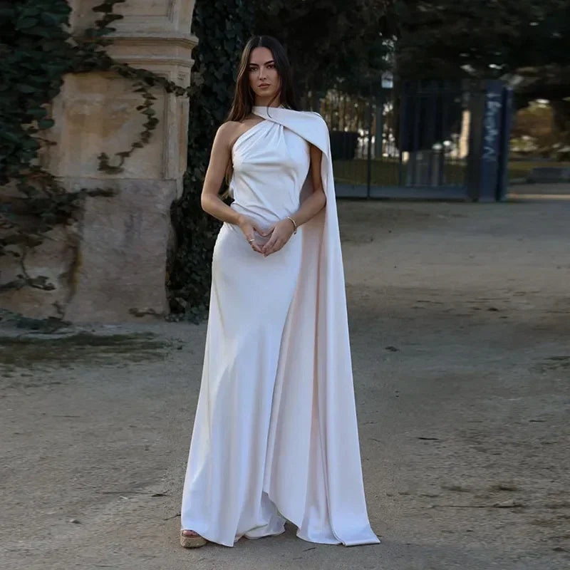 Rocío | Vestido Largo de Gala Un Hombro Mujer Drapeado