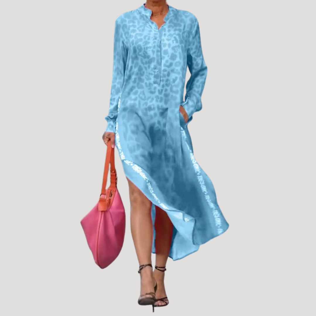 Rocío | Vestido Midi Camisero con Botones Mujer Estampado Animal