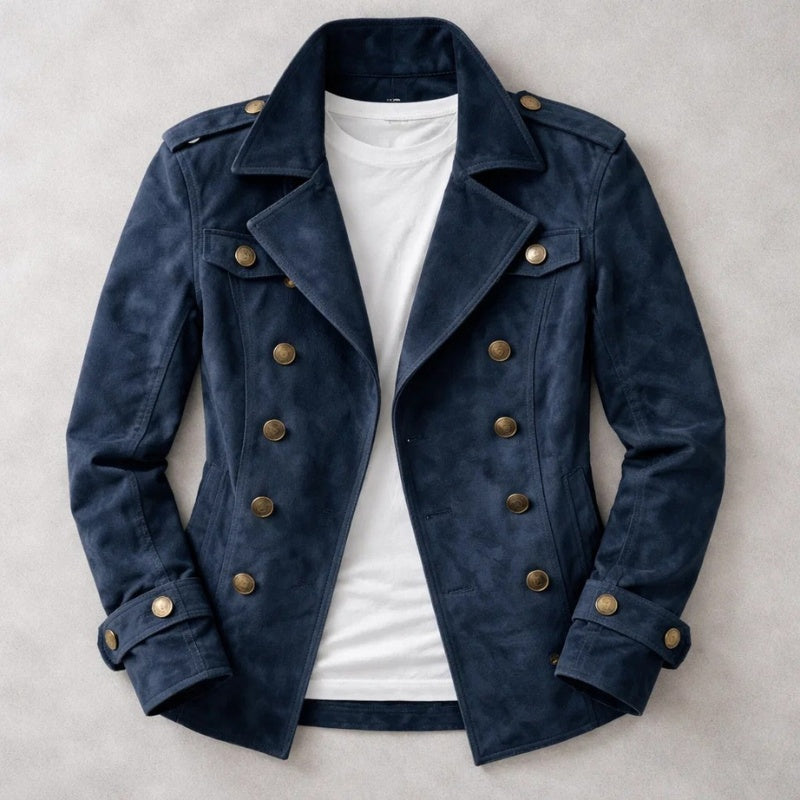 Rodrigo | Chaqueta Harrington de Ante Hombre Doble Botonadura
