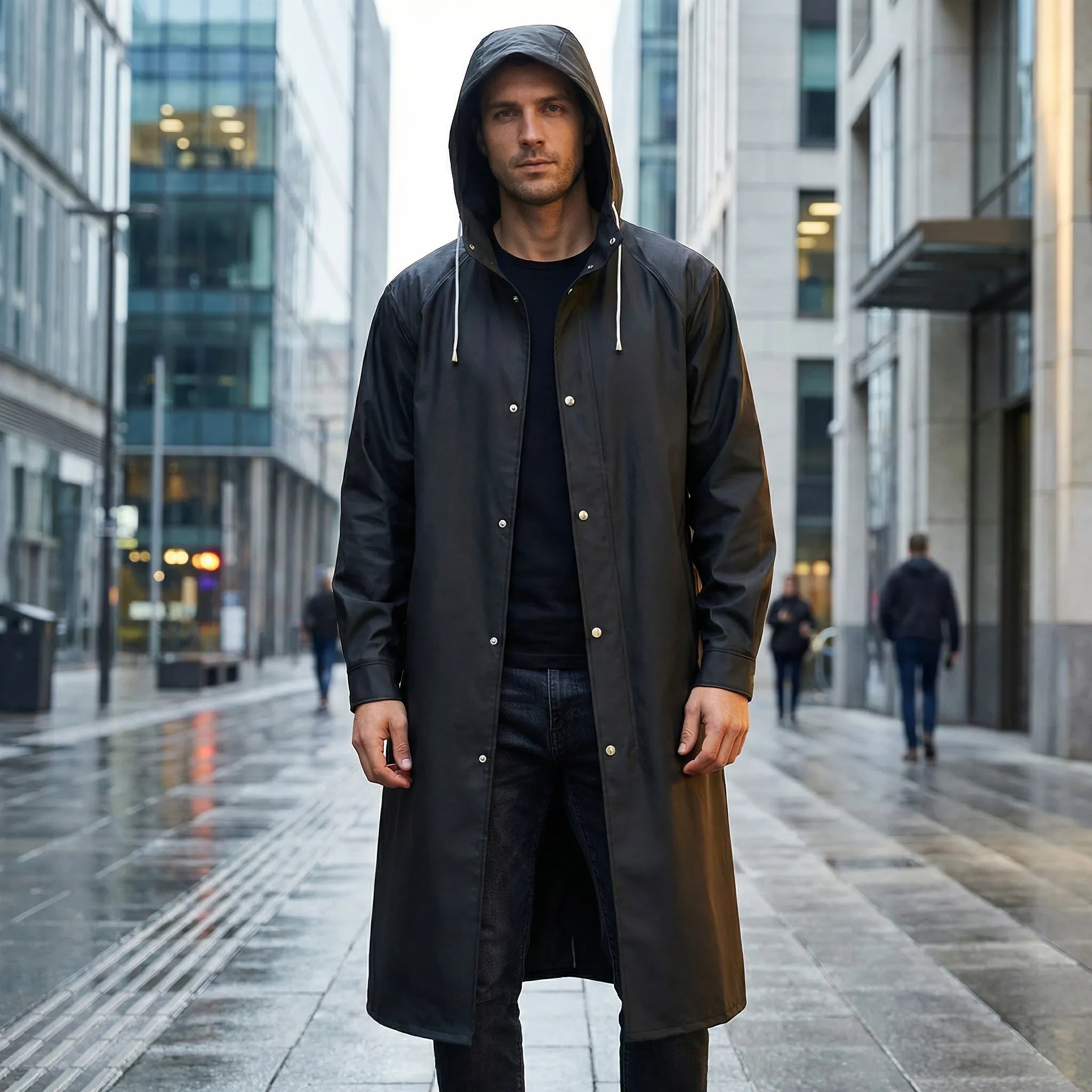 Rodrigo | Chubasquero Largo Impermeable Hombre con Capucha
