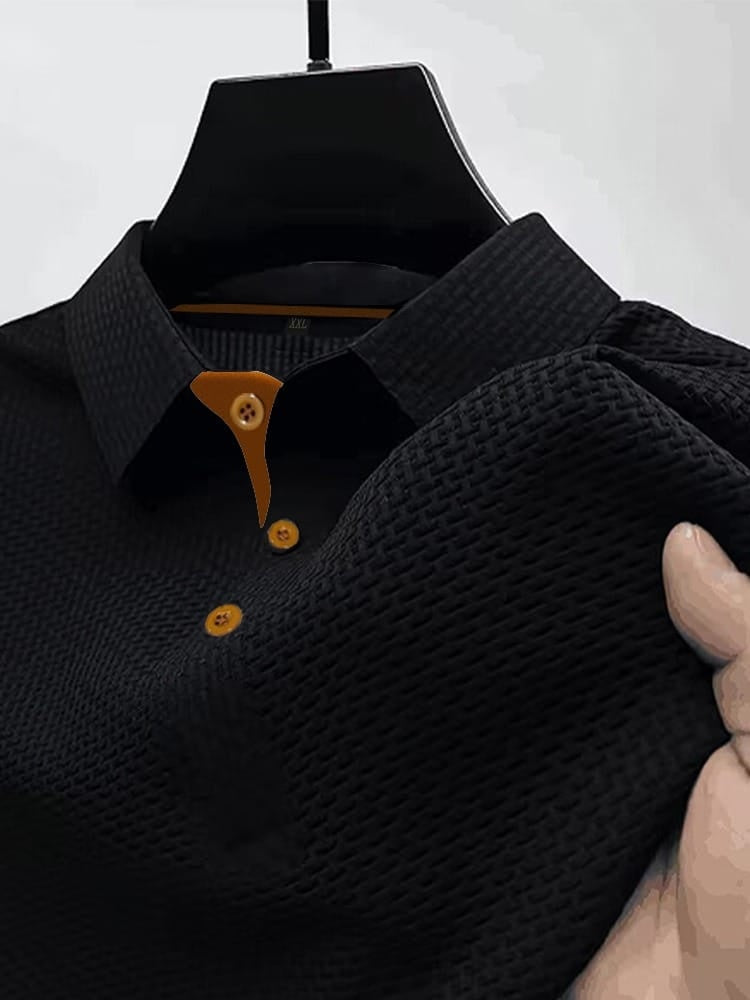 Rodrigo | Polo Blanco Hombre Cuello Clásico Botones Contraste