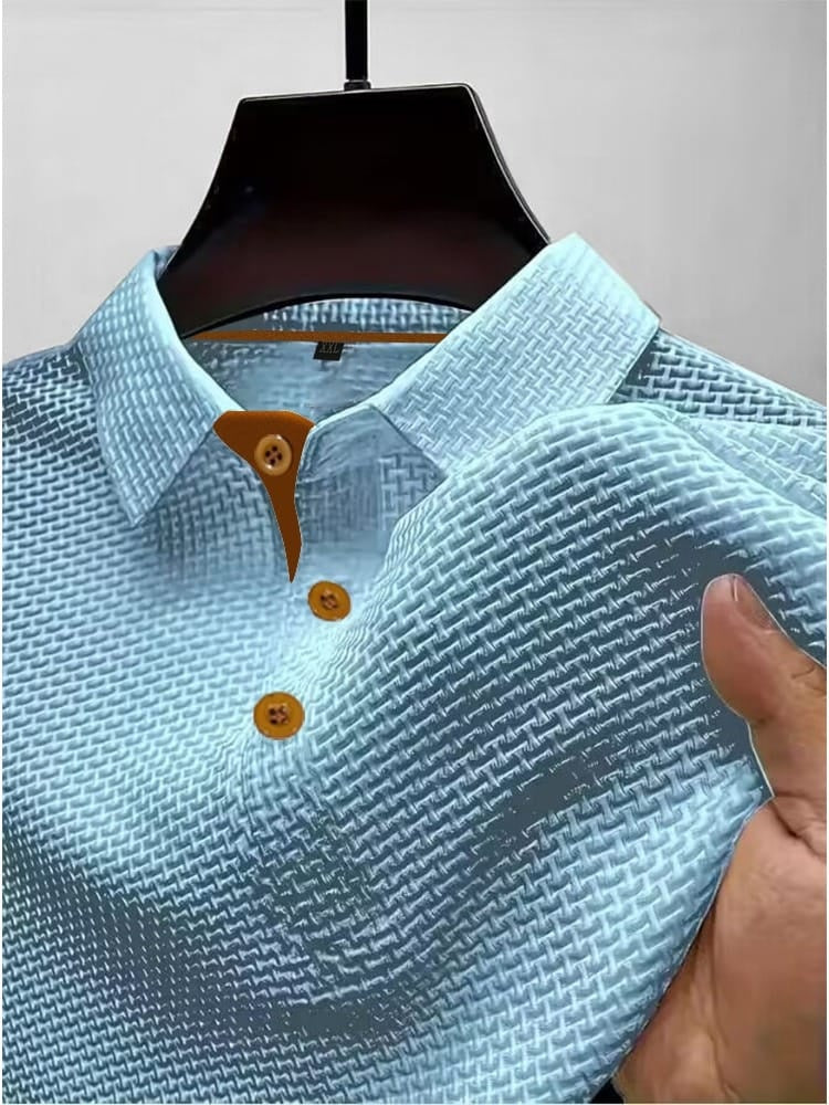 Rodrigo | Polo Blanco Hombre Cuello Clásico Botones Contraste
