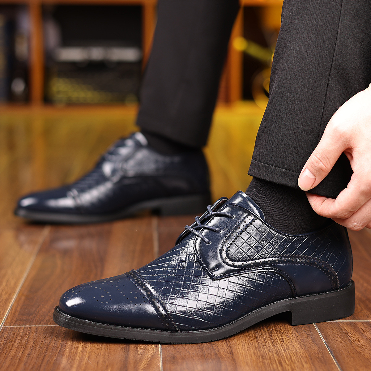 Rodrigo | Zapato Oxford Brogue de Cuero Hombre con Cordones