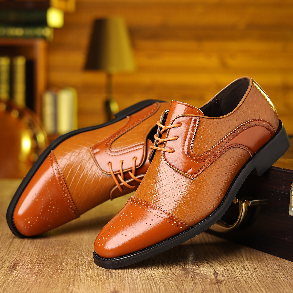 Rodrigo | Zapato Oxford Brogue de Cuero Hombre con Cordones