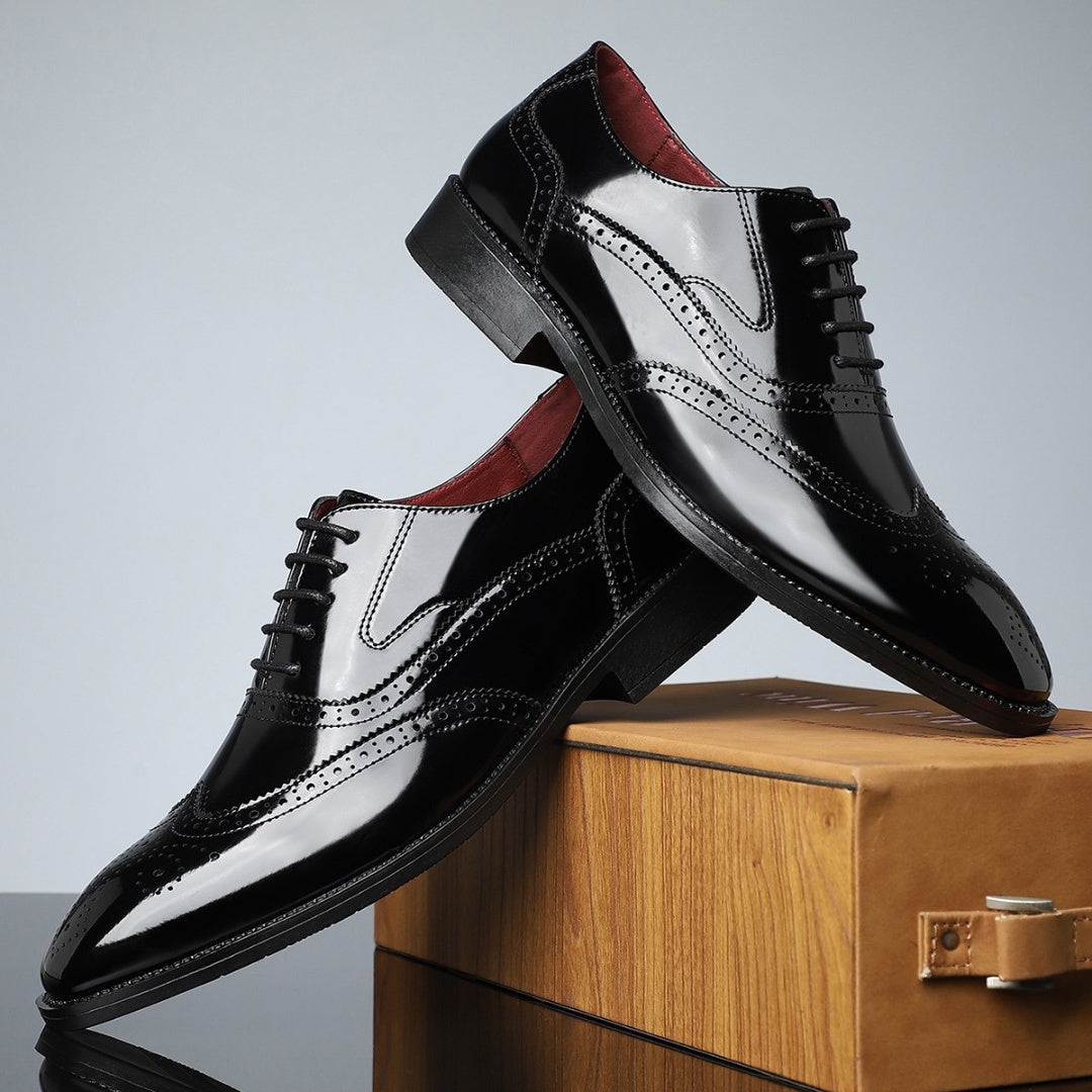 Rodrigo | Zapatos Oxford Brogue de Cuero Hombre Punta de Ala
