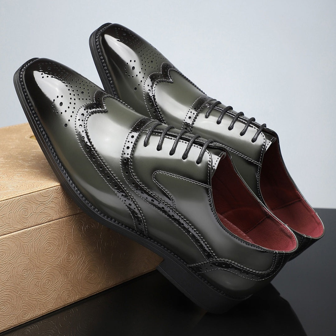 Rodrigo | Zapatos Oxford Brogue de Cuero Hombre Punta de Ala