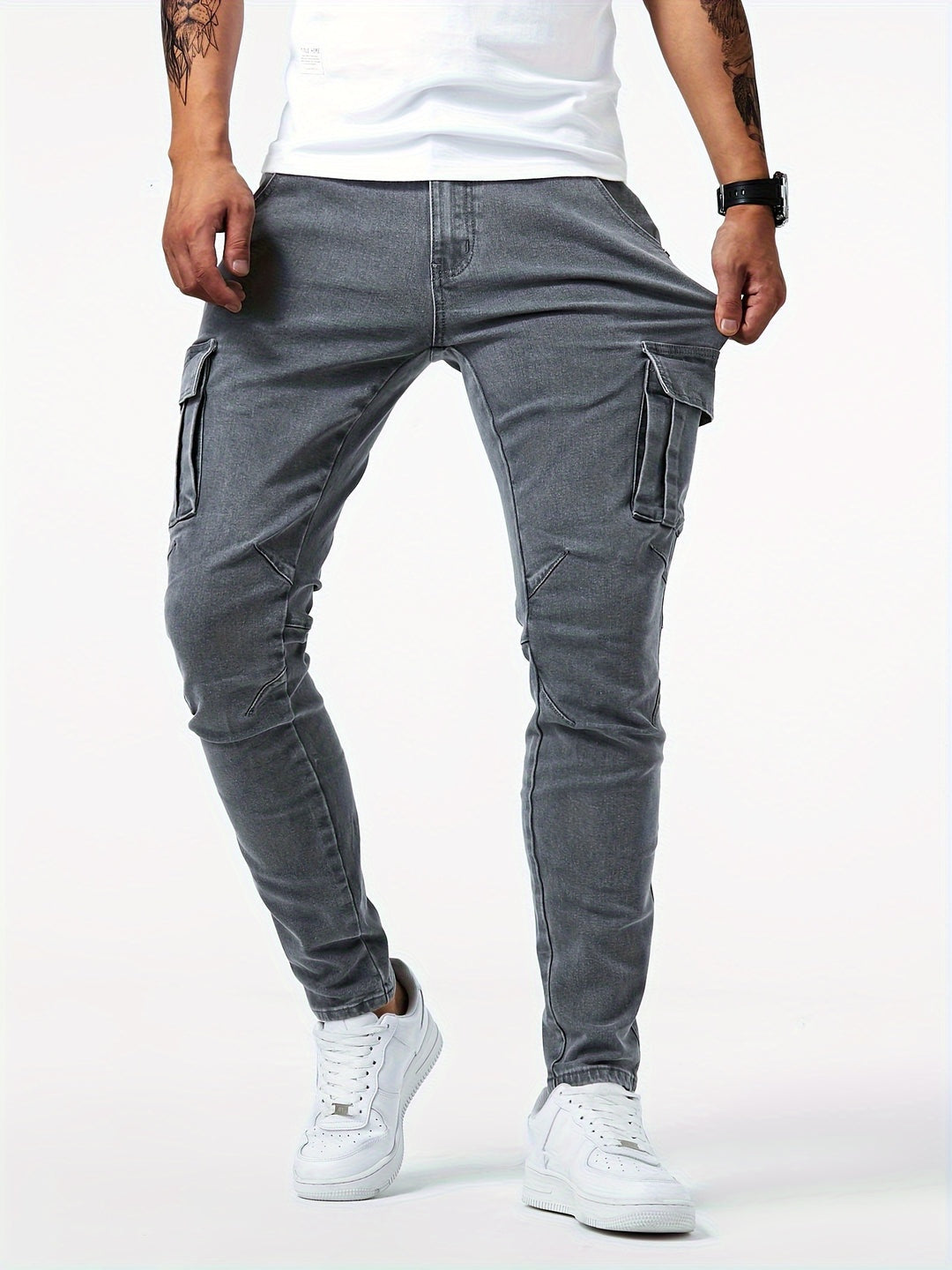 Rubén | Jeans Cargo Slim Hombre Bolsillos Laterales