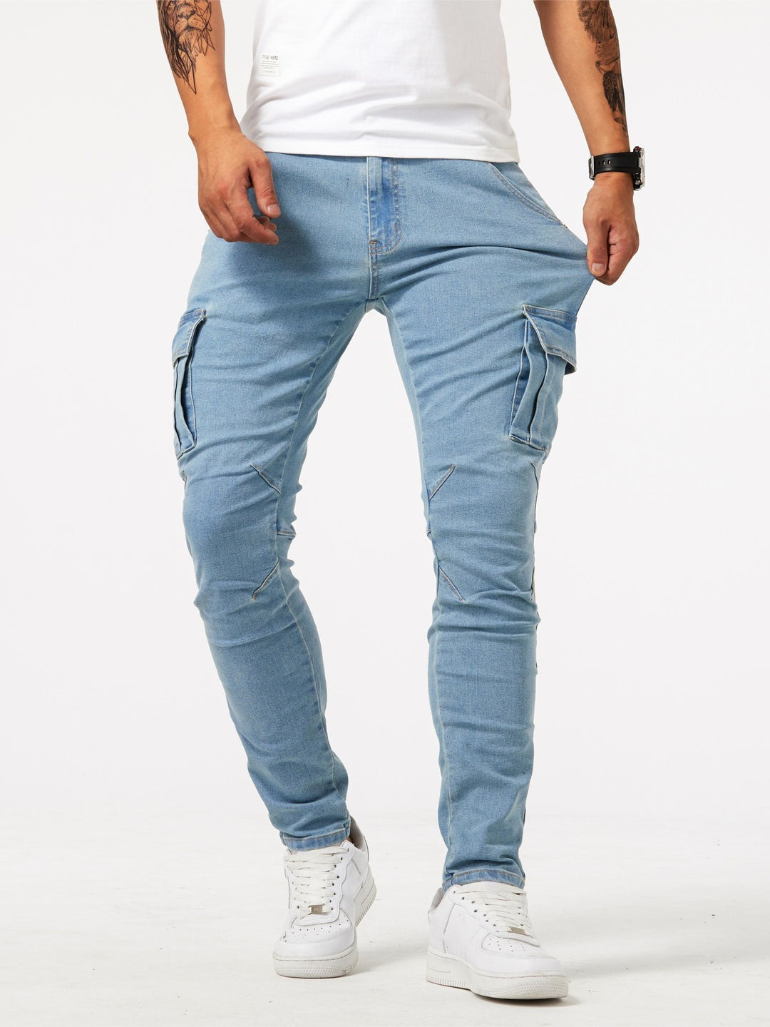 Rubén | Jeans Cargo Slim Hombre Bolsillos Laterales