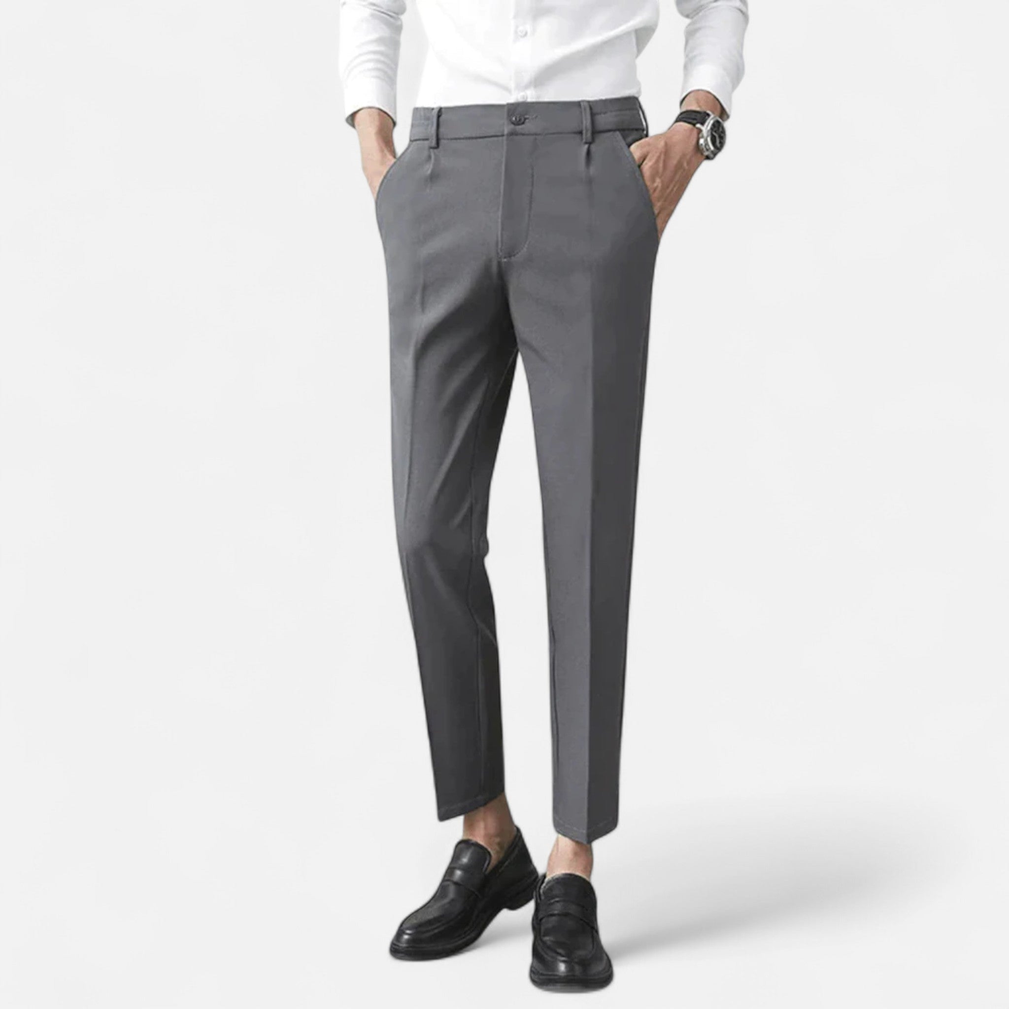 Rubén | Pantalón Cropped de Vestir Hombre Corte Slim Pinzas