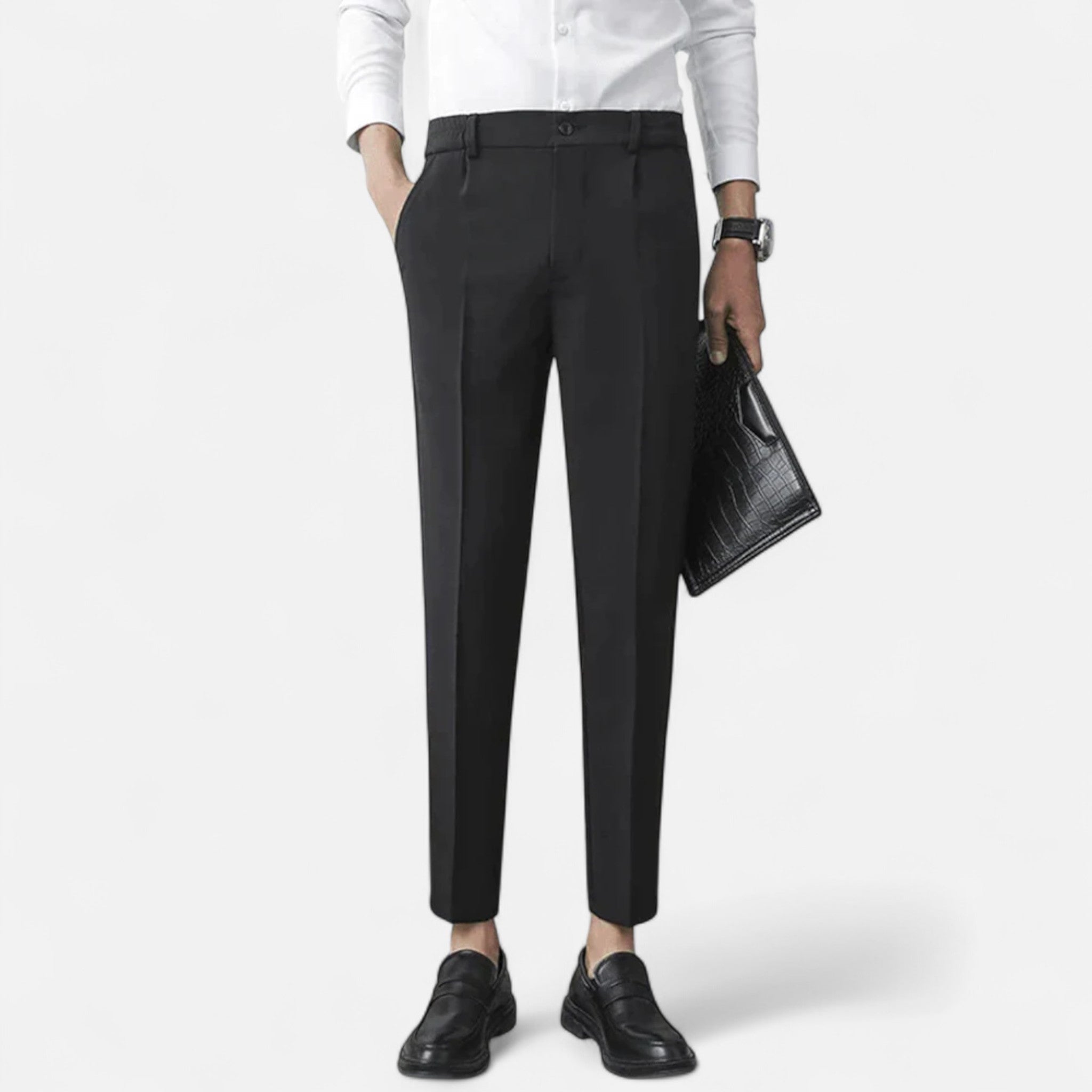 Rubén | Pantalón Cropped de Vestir Hombre Corte Slim Pinzas