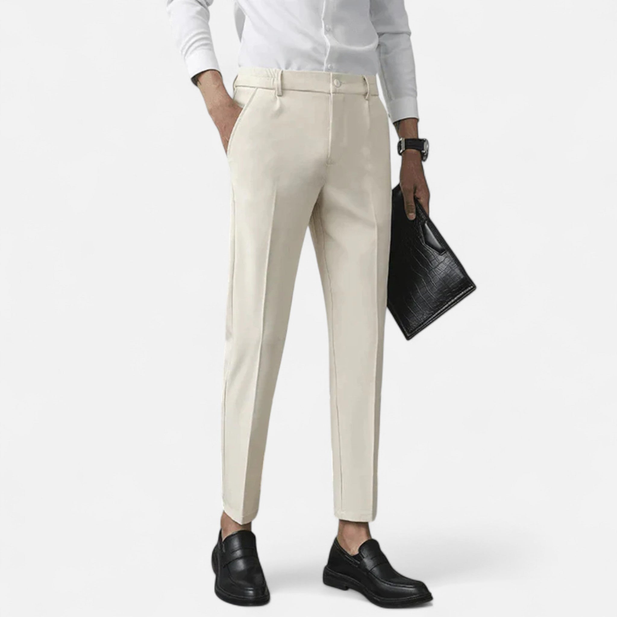 Rubén | Pantalón Cropped de Vestir Hombre Corte Slim Pinzas