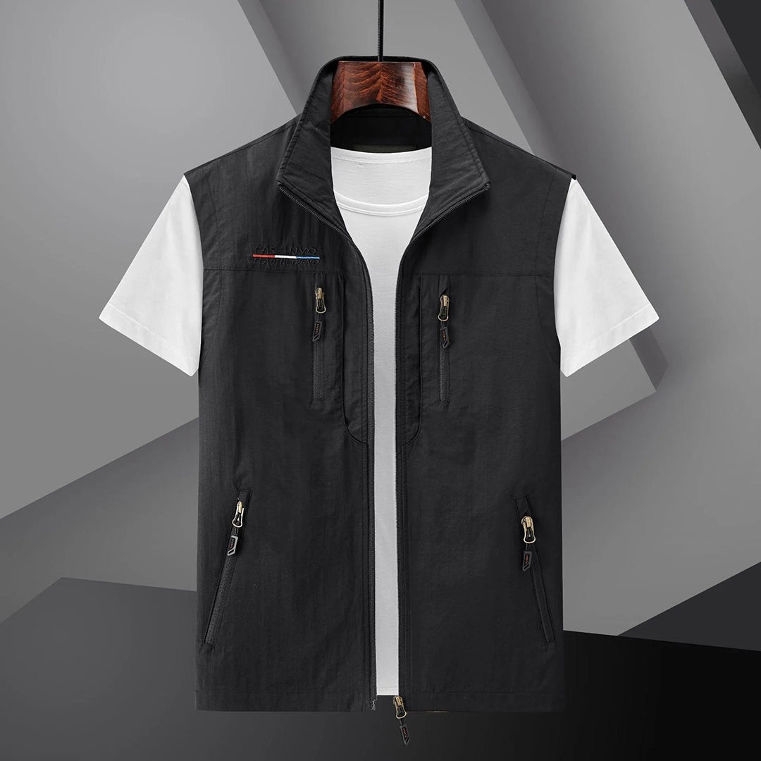 Salvador | Gilet Multipocket Hombre Cremallera Cuello Alto