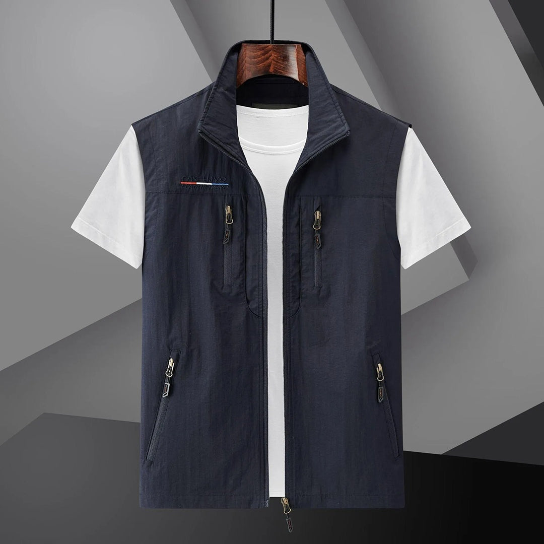 Salvador | Gilet Multipocket Hombre Cremallera Cuello Alto