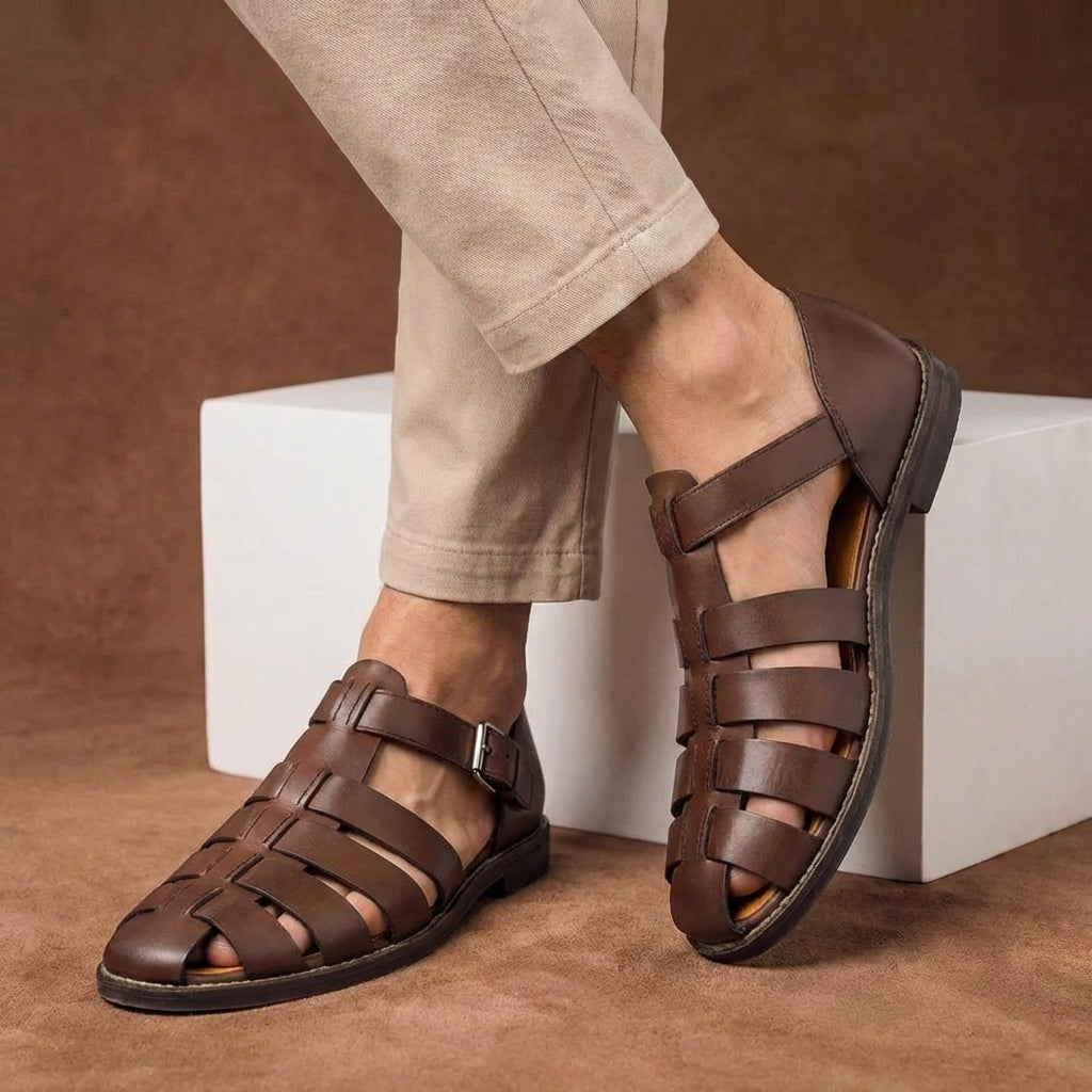 Sandalias Cerradas Hombre Hebilla Ajustable