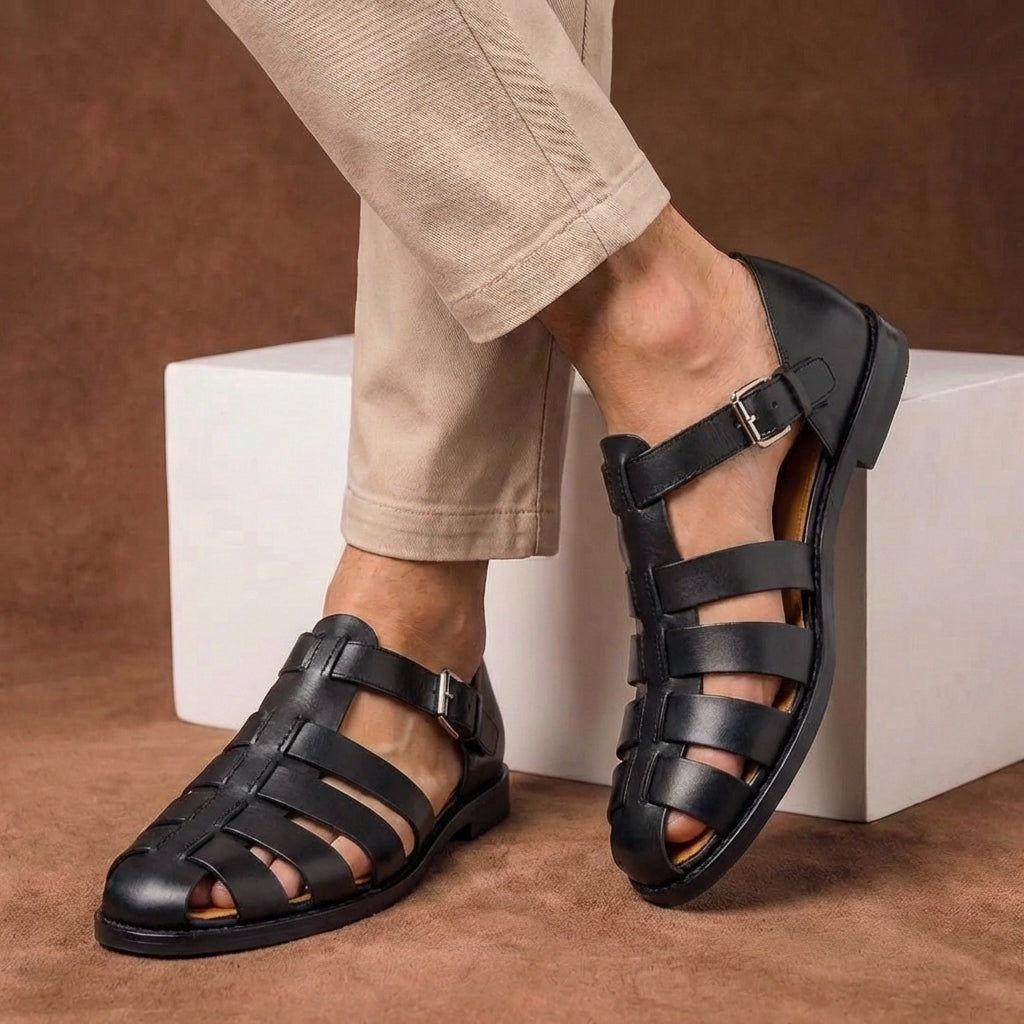 Sandalias Cerradas Hombre Hebilla Ajustable