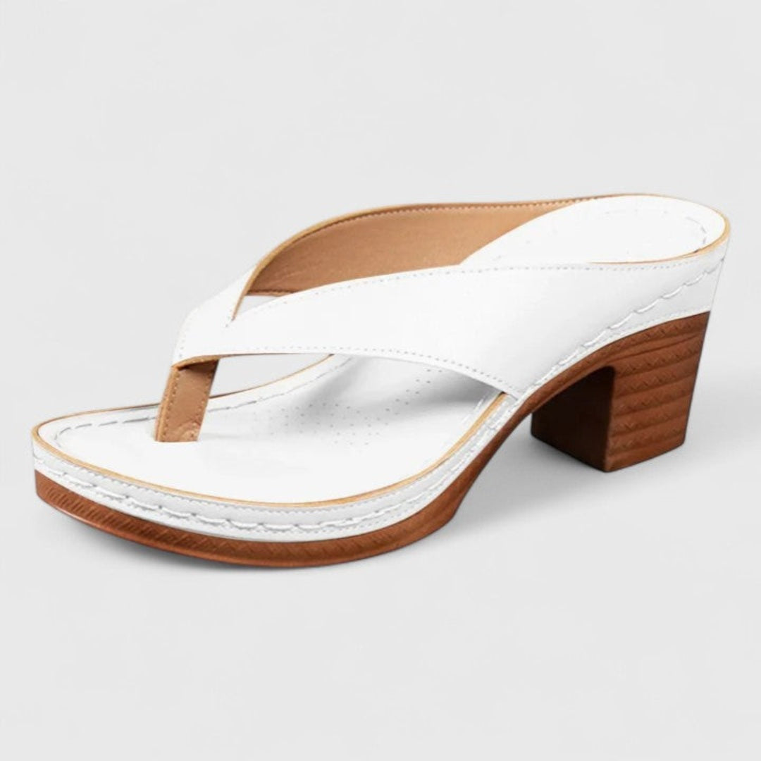 Sandalias de Dedo con Tacón Chunky Mujer