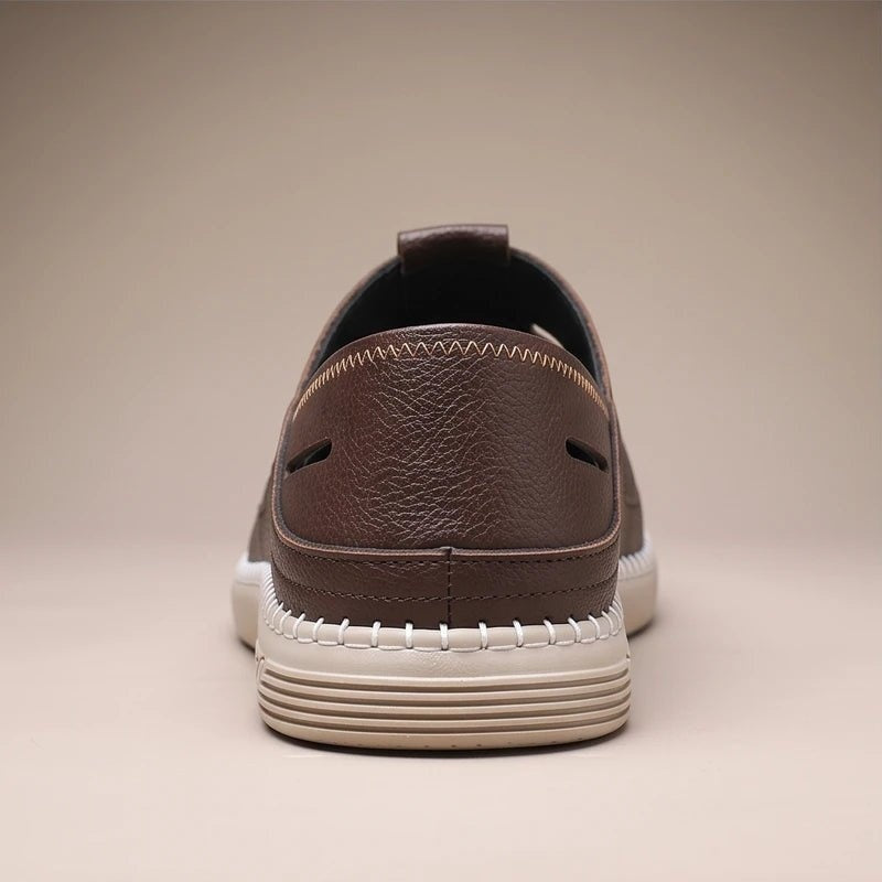 Sandalias de Pescador de Cuero Genuino Hombre Slip-On