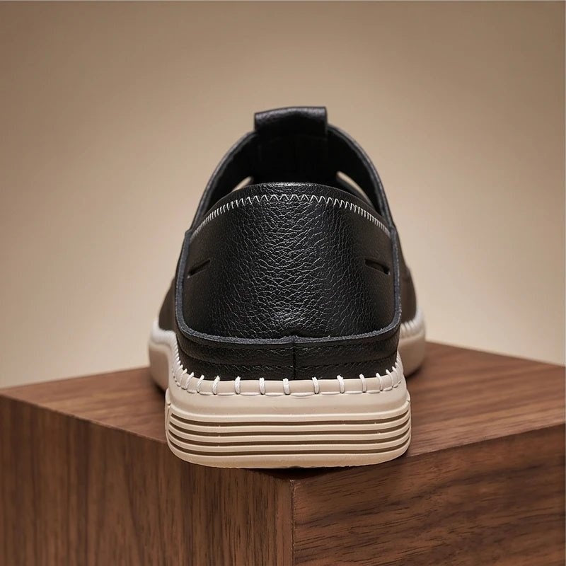 Sandalias de Pescador de Cuero Genuino Hombre Slip-On