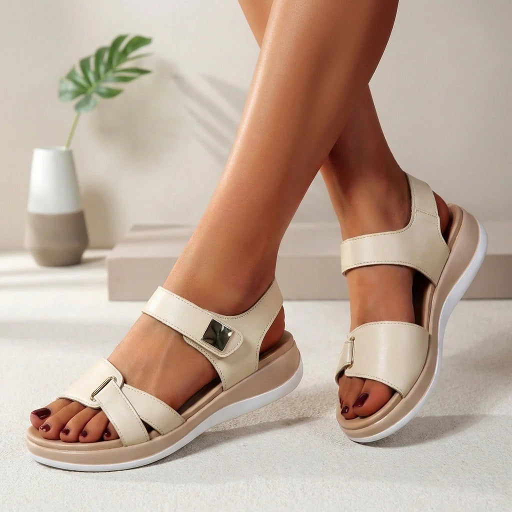 Sandalias de Plataforma Ajustables Mujer Velcro