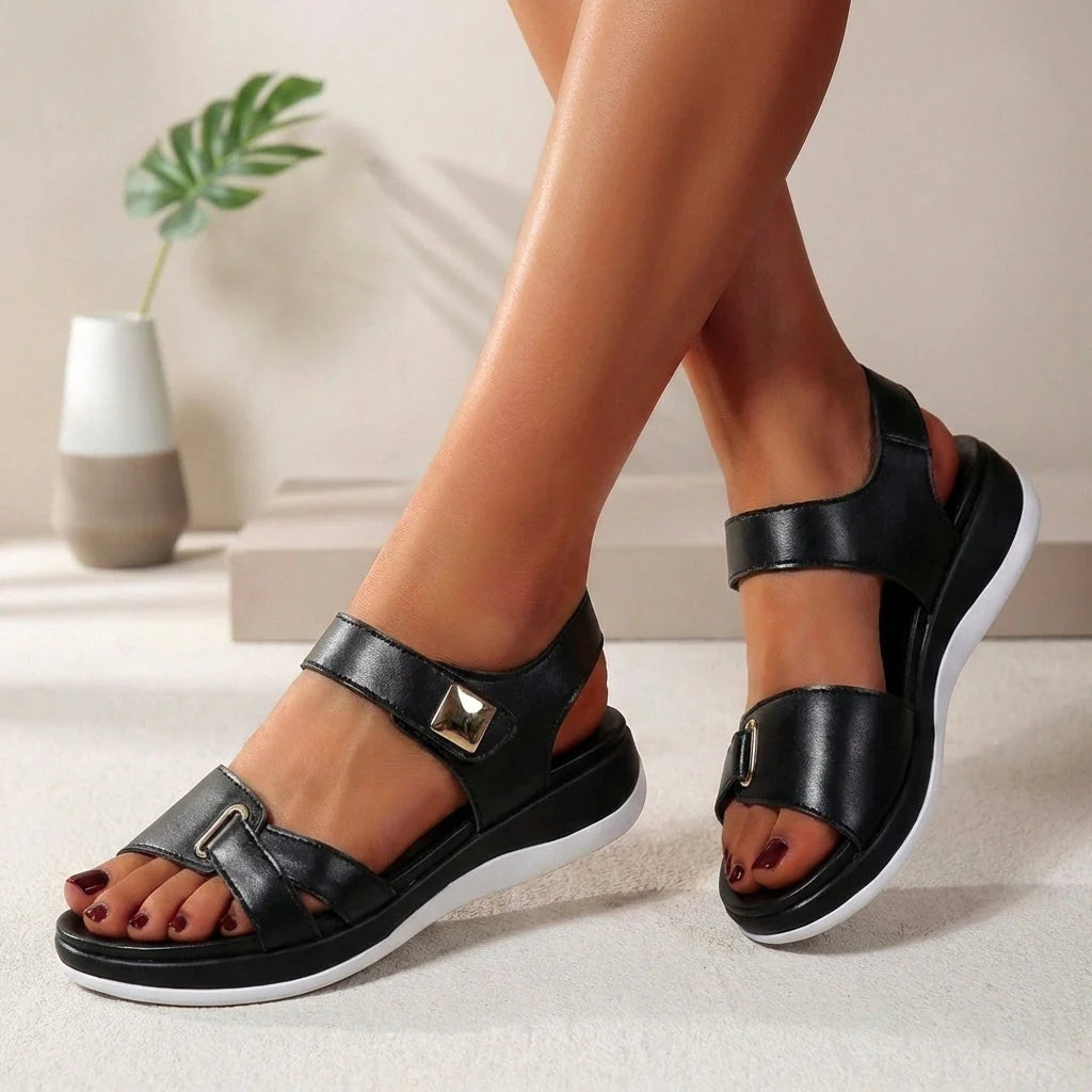 Sandalias de Plataforma Ajustables Mujer Velcro
