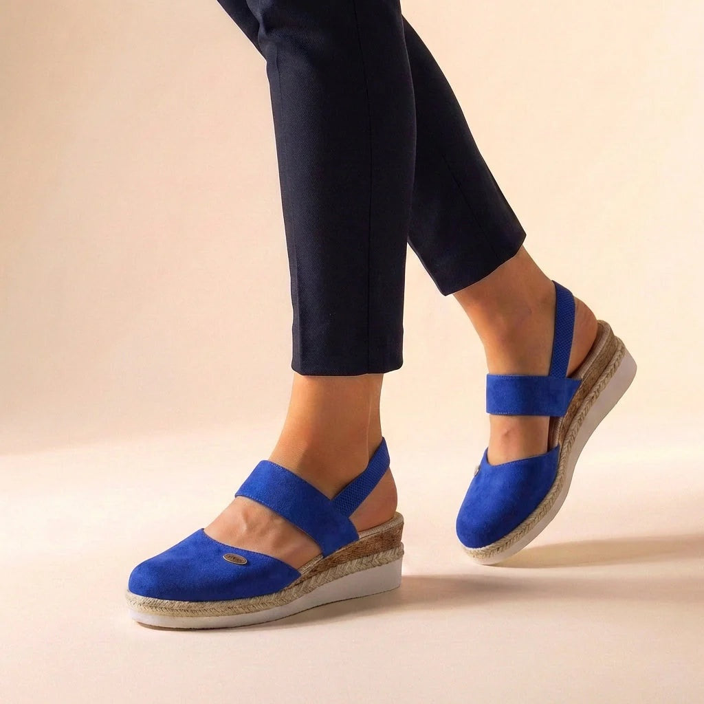 Sandalias de Plataforma Esparto Mujer Tira Elástica