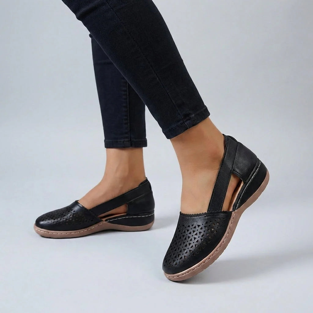 Sandalias Planas Caladas Mujer Tiras Cruzadas