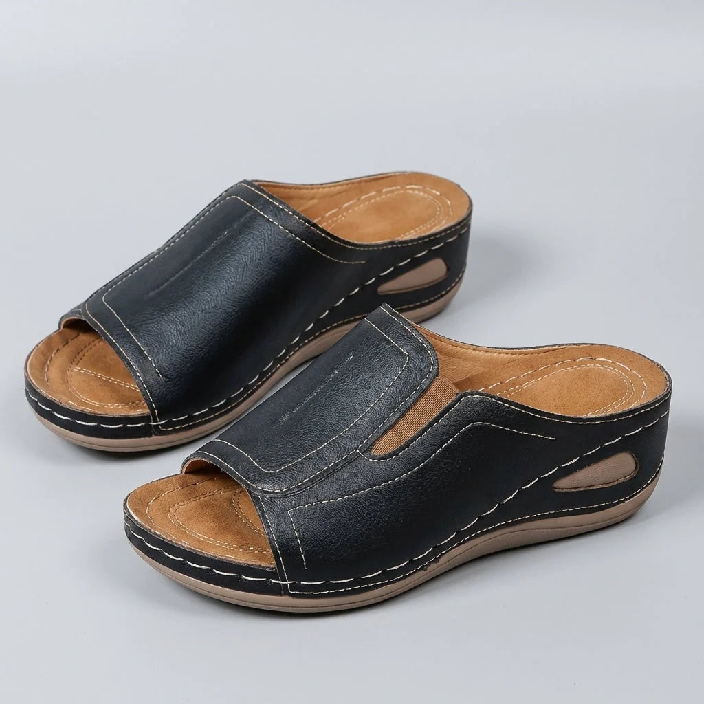 Sandalias Planas Slip On Mujer Abertura Lateral