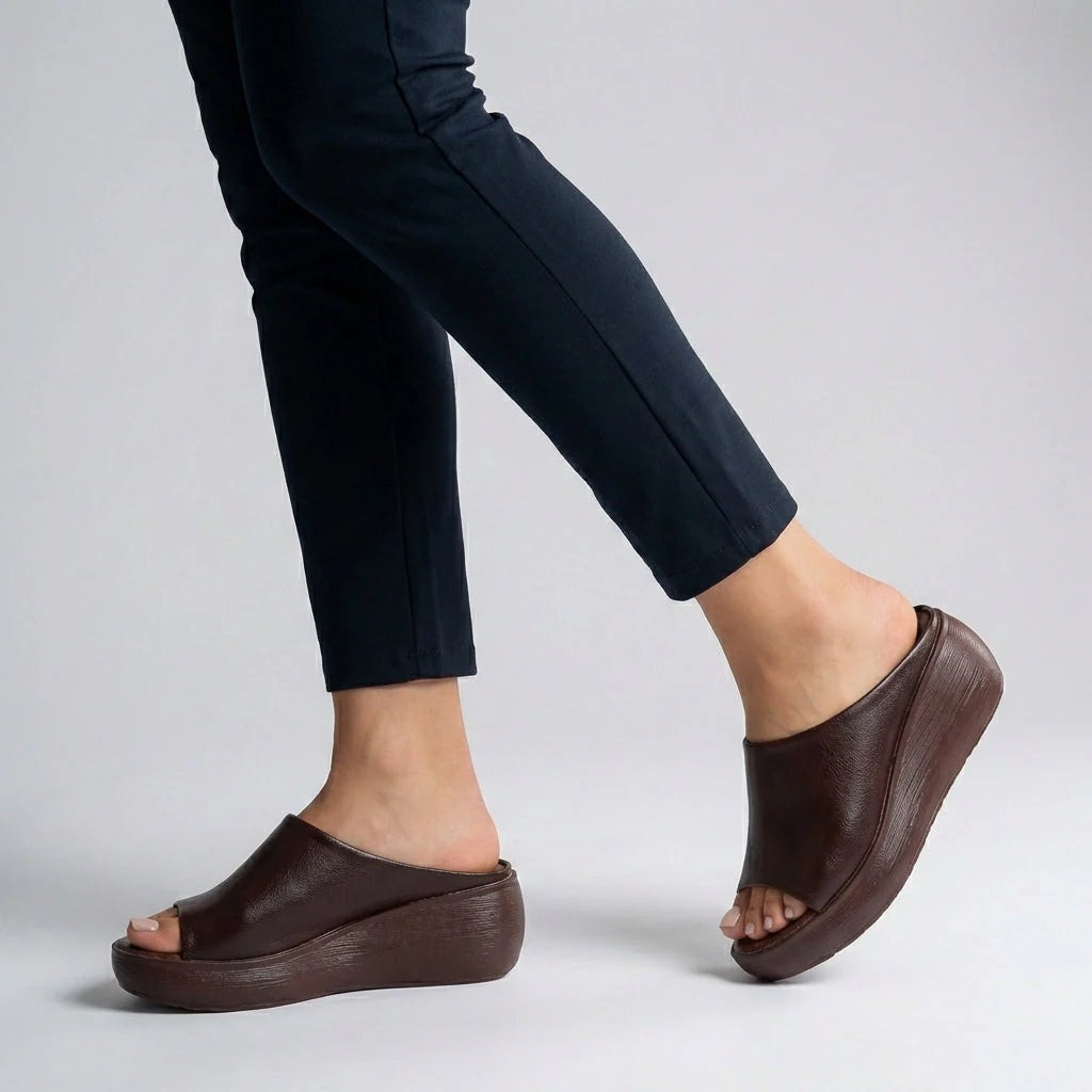 Sandalias Plataforma Mujer Sin Cordones Punta Abierta