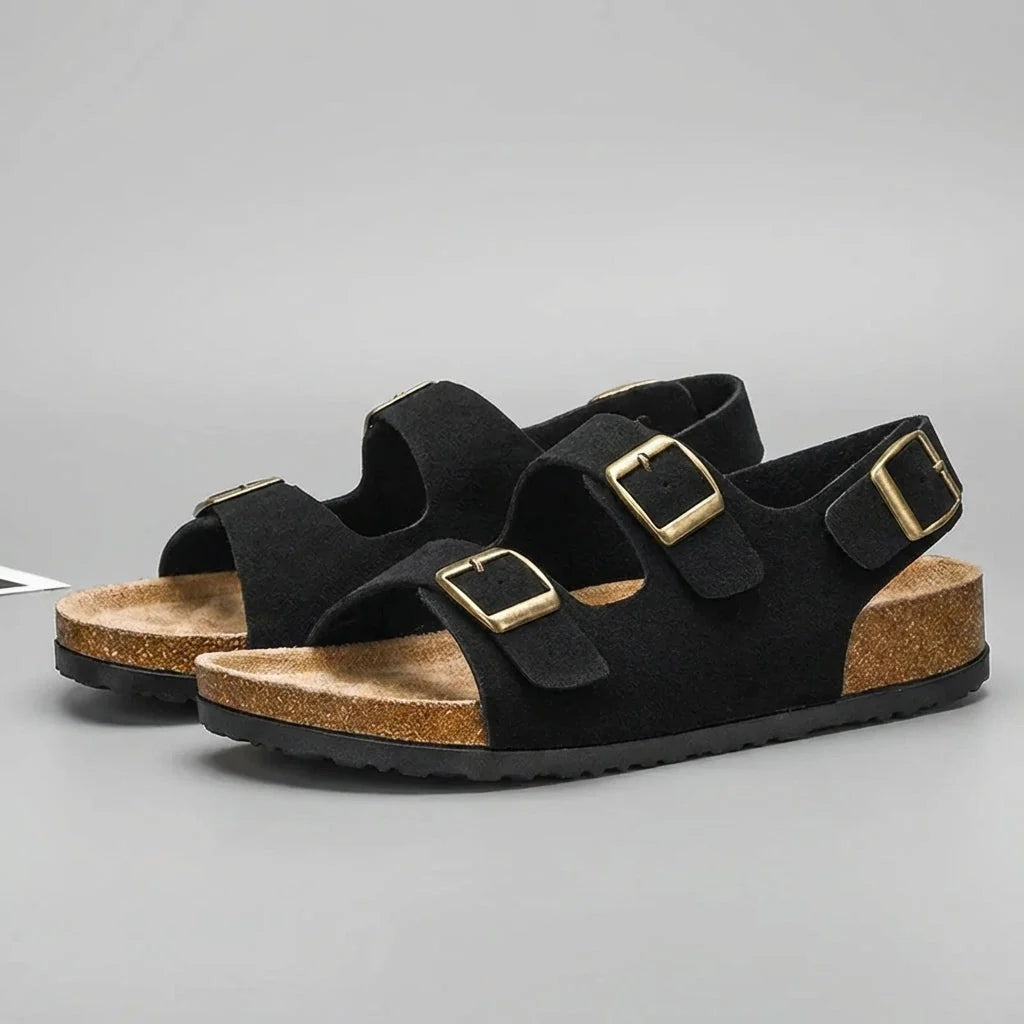 Sandalias Tipo Birkenstock con Hebillas Hombre
