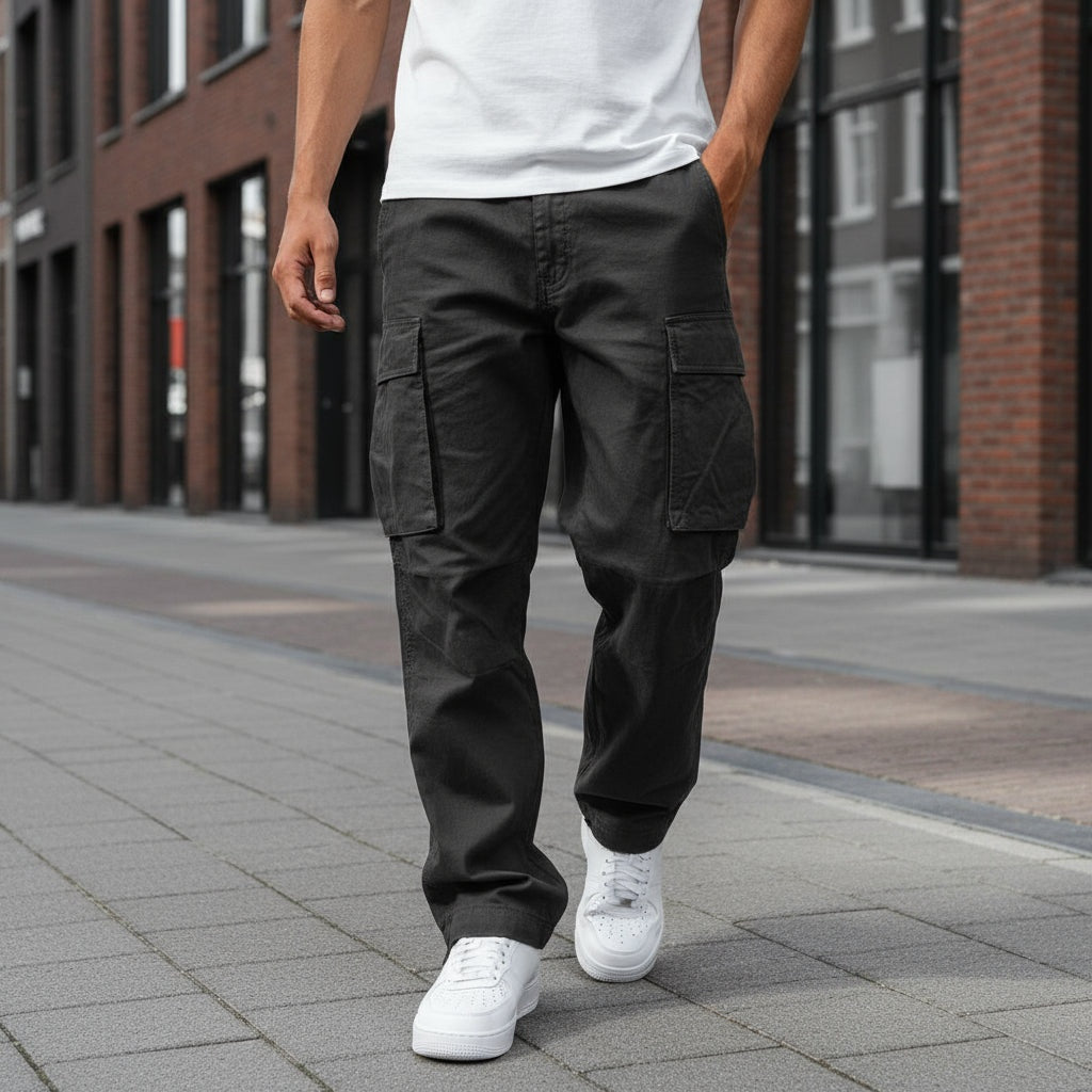 Sergio | Pantalón Cargo Ancho Hombre Bolsillos Laterales