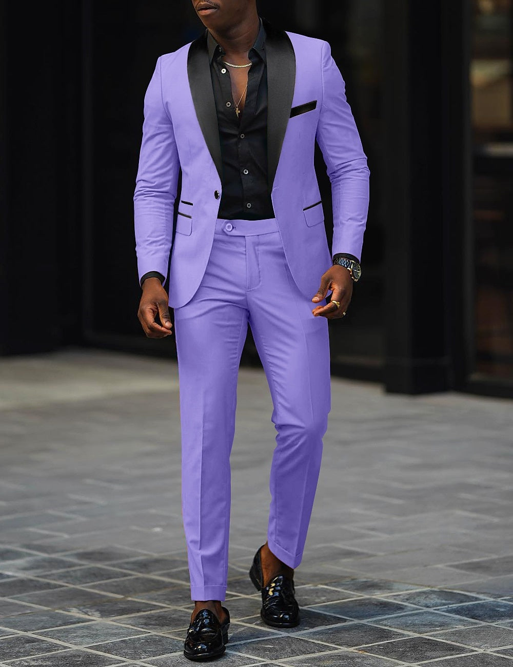 Sergio | Traje de Novio Hombre Dos Piezas Solapa Satinada