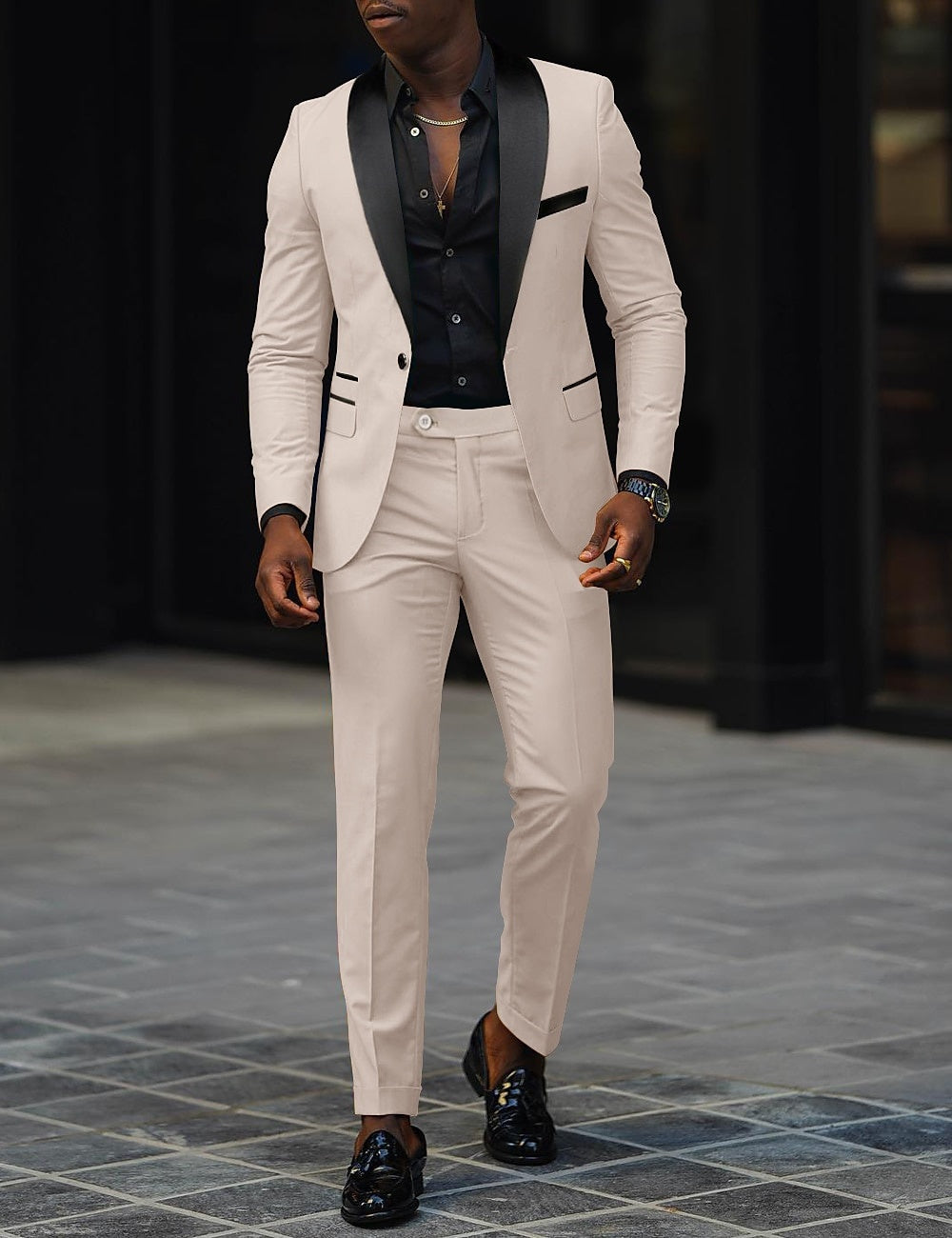 Sergio | Traje de Novio Hombre Dos Piezas Solapa Satinada