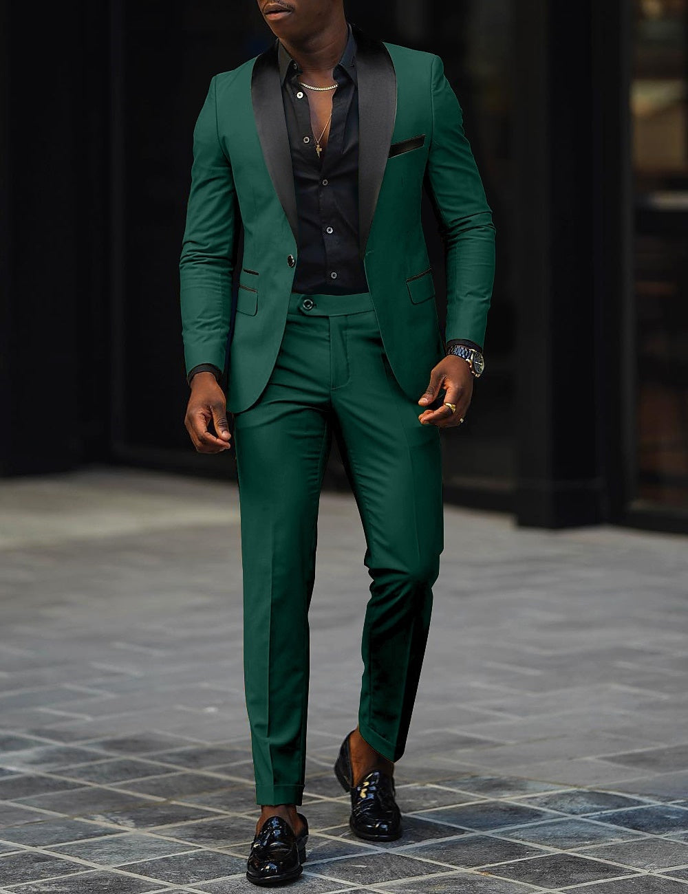 Sergio | Traje de Novio Hombre Dos Piezas Solapa Satinada