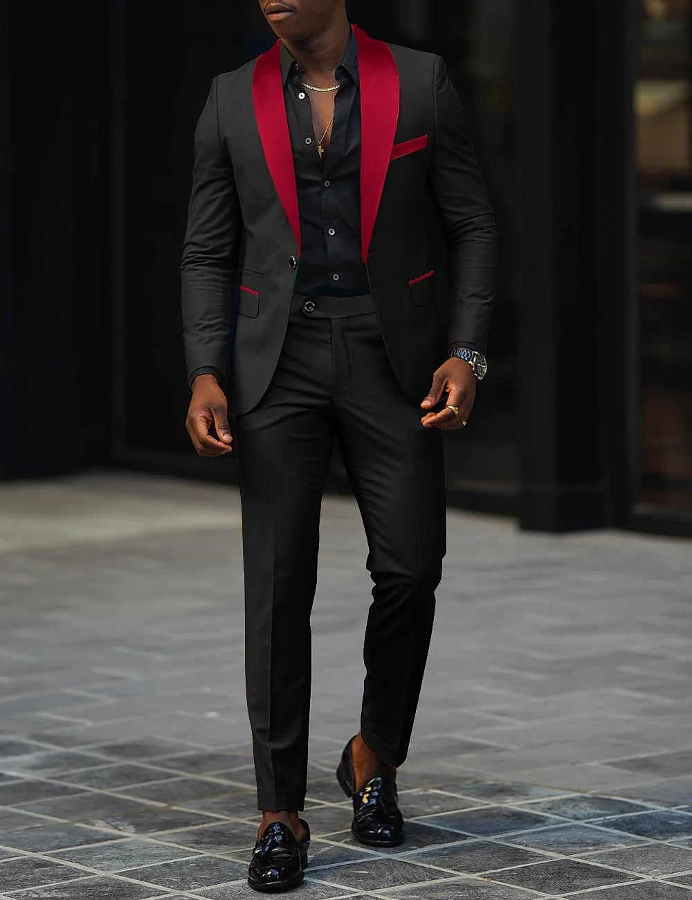 Sergio | Traje de Novio Hombre Dos Piezas Solapa Satinada