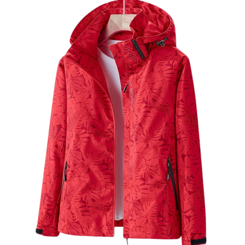 Silvia | Chaqueta Softshell Impermeable Mujer Estampada con Capucha