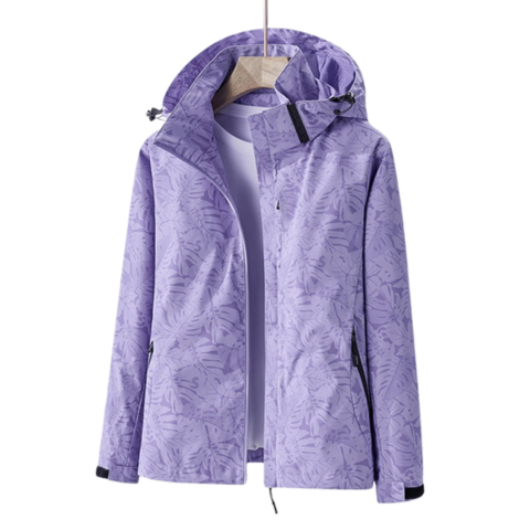 Silvia | Chaqueta Softshell Impermeable Mujer Estampada con Capucha